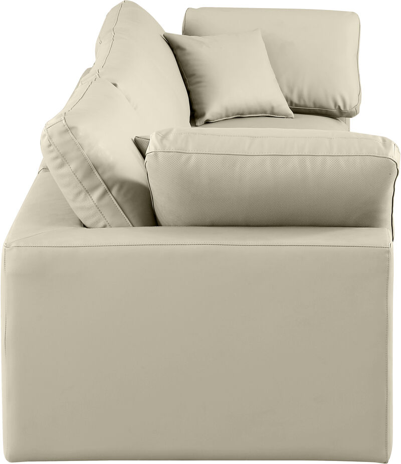 Meridian Furniture Comfy Cream Vegan Leather Modular Sofa image number 4