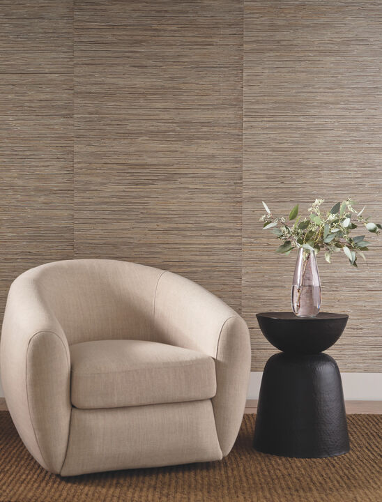 Bamboo Taupe Hemp Blend Wallpaper