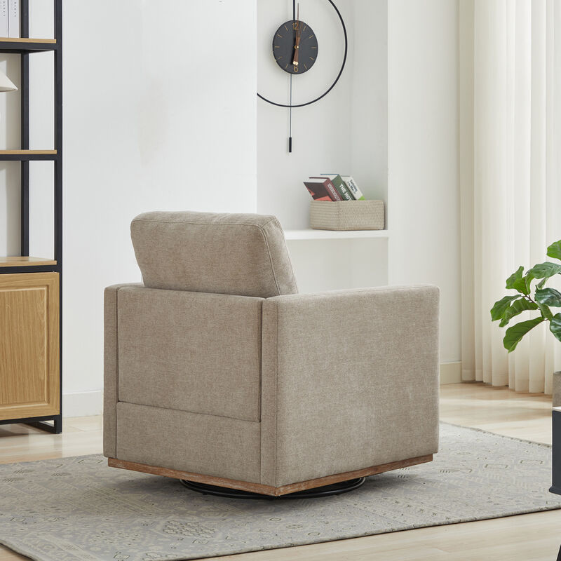 GOODSILO Square Swivel Accent Chair with 360-Degree Rotation and Plush Upholstery for Modern Living Spaces image number 6