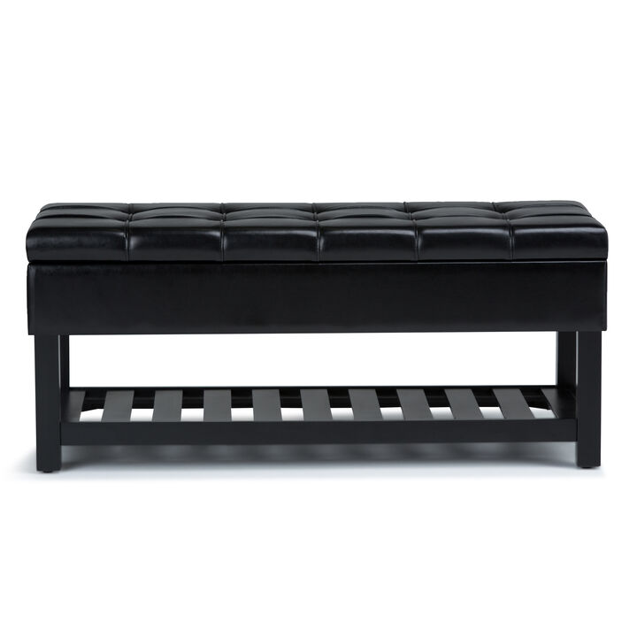 Simpli Home Saxon Storage Ottoman Bench