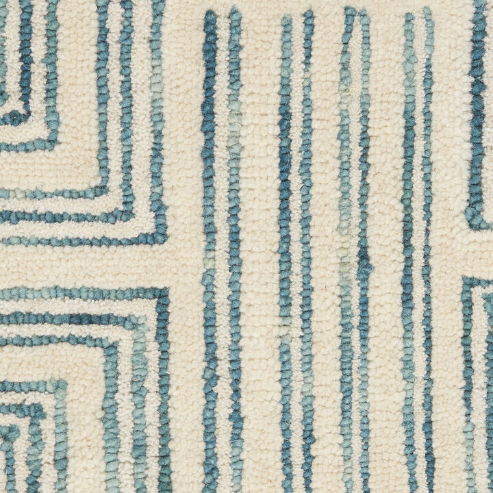 HomeRoots Wool Geometric Runner Rug