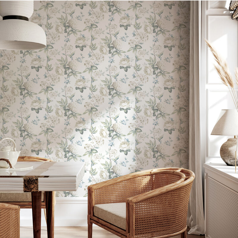 Atley Light Green Floral Wallpaper image number 2
