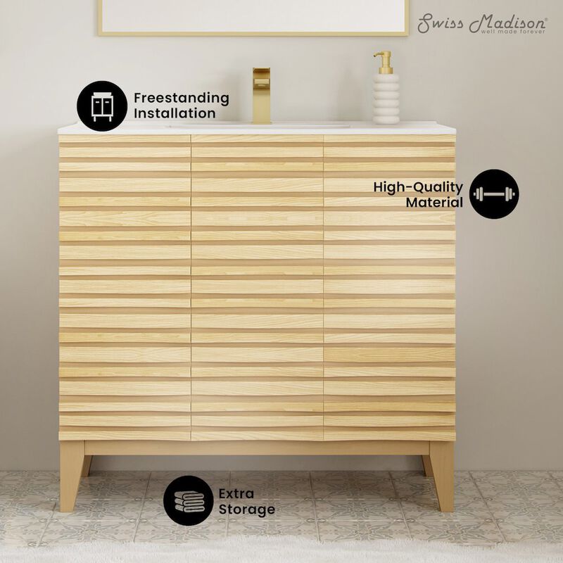 Cascade 36" Freestanding Bathroom Vanity with Sink Top image number 1