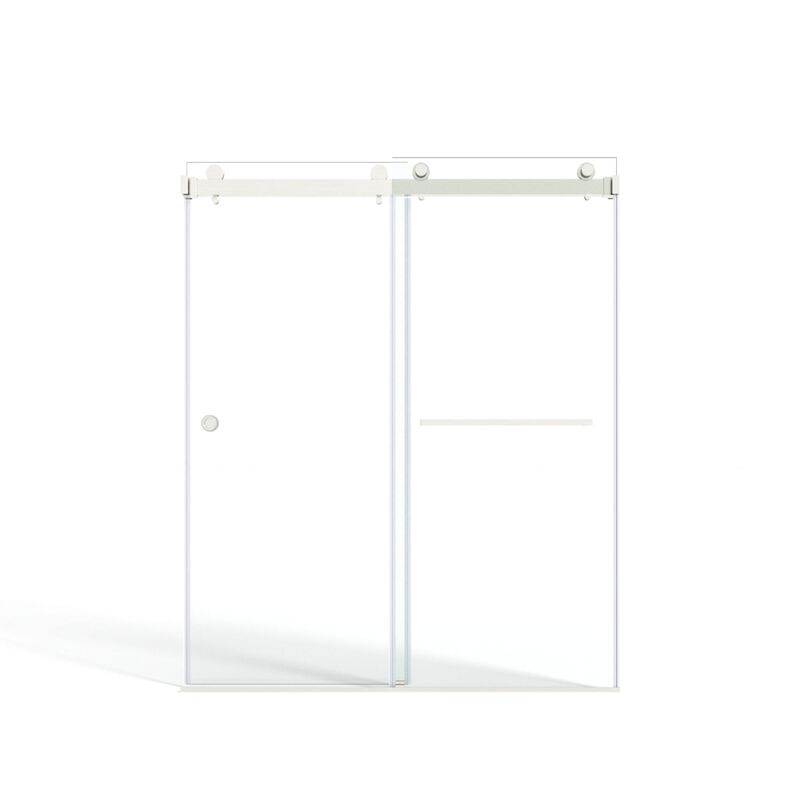 Frameless Stainless Steel Shower Door, 8mm Dual-Sided Easy-Clean Glass with Impact Buffers