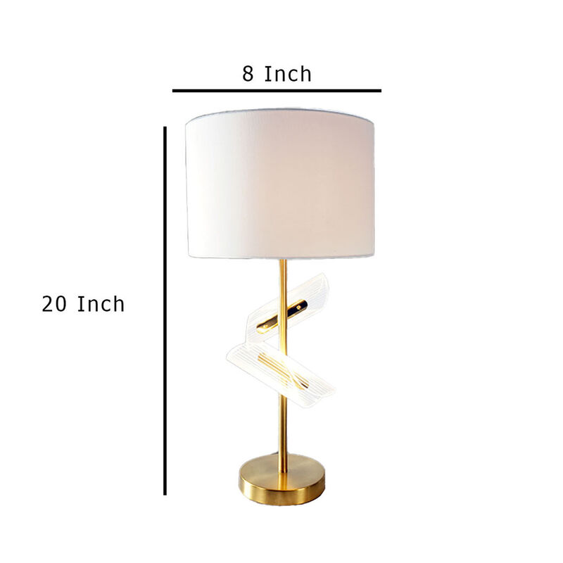 Limy 2pc Table Lamp Set, White Shade, Classic Gold Base, 20 Inch