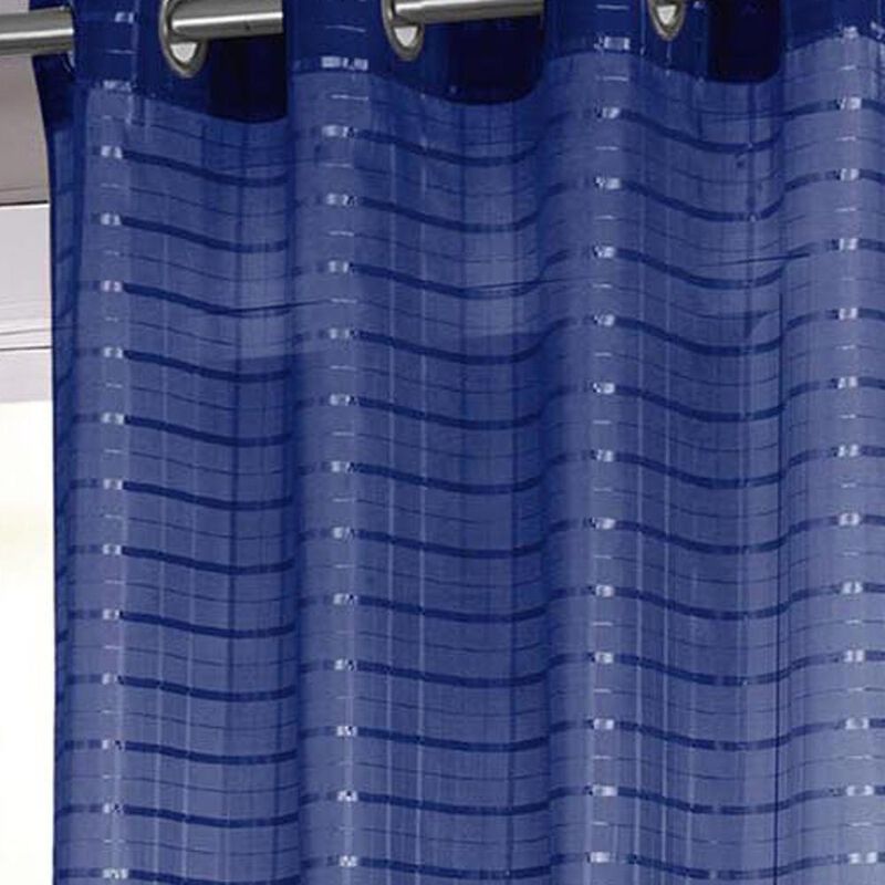 Wanda Box Voile 2-Piece Light Filtering Curtain 36" X 84" Navy Blue by Rt Designers Collection