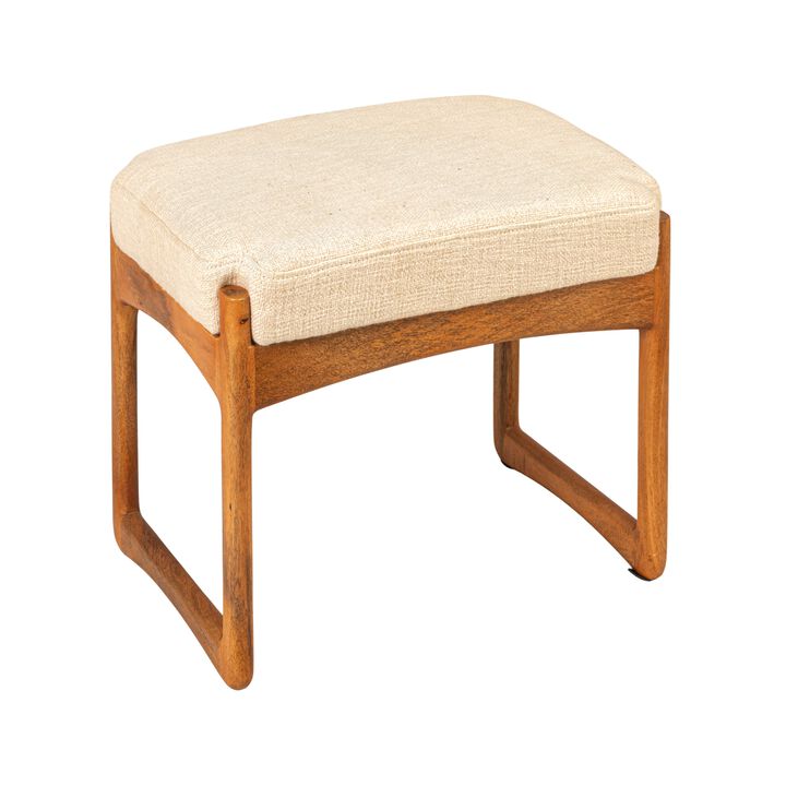 Mango Wood and Boucle Stool