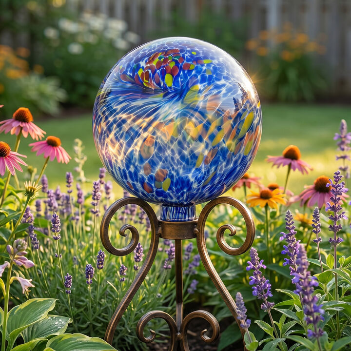 Sunnydaze 10" Glass Outdoor Gazing Ball Globe