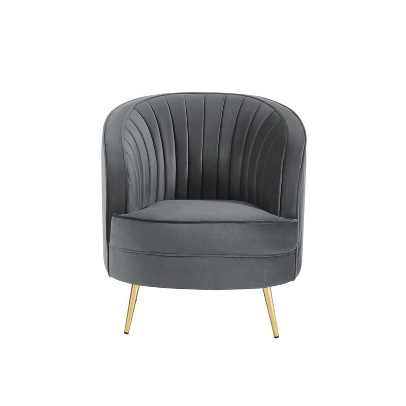 Best Master Furniture Wallace Modern Velvet Accent Chair in Gray