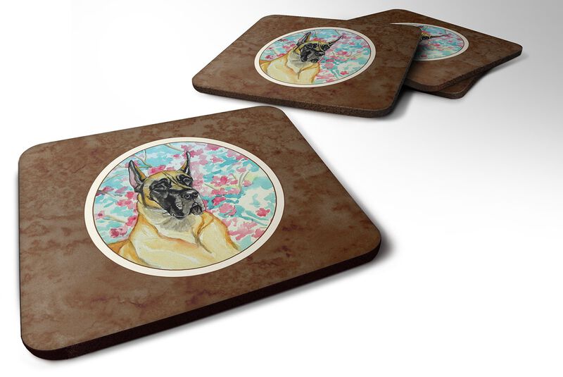 Caroline's Treasures 7270FC Fawn Great Dane Foam Coasters (Set of 4), 3.5, Multicolor image number 0
