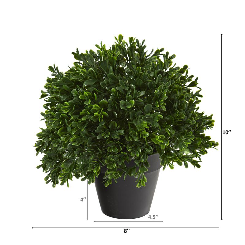 Hivvago 10" Boxwood Topiary Artificial Plant UV Resistant (Indoor/Outdoor)