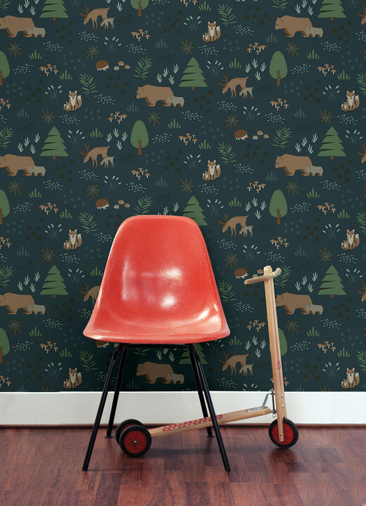 Finola Dark Blue Bears Wallpaper