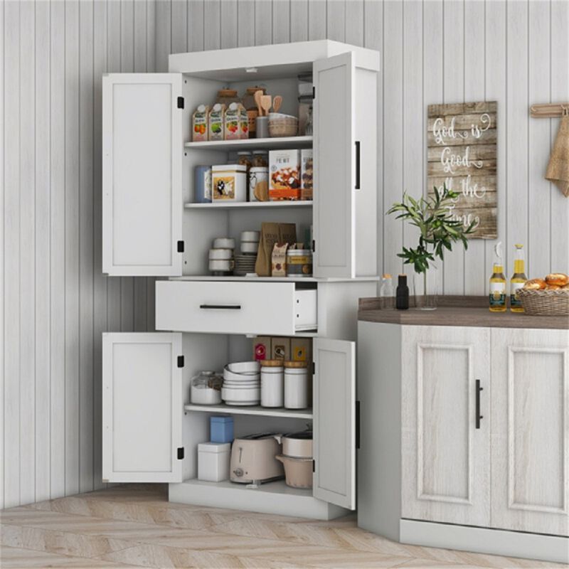 Kitchen Cart with Storage, Rolling Sideboard Cabinet with Shelves & Drawers