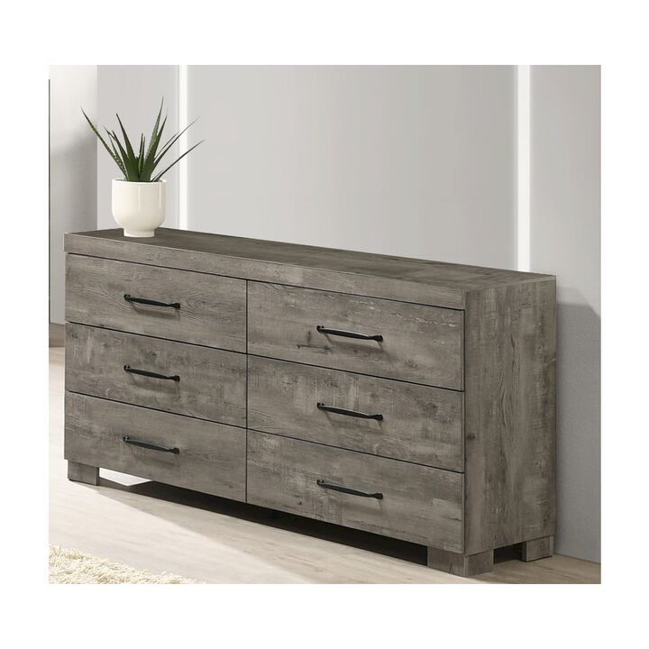 Best Quality Furniture Modern 6-Drawer Dresser In Antique Gray Color