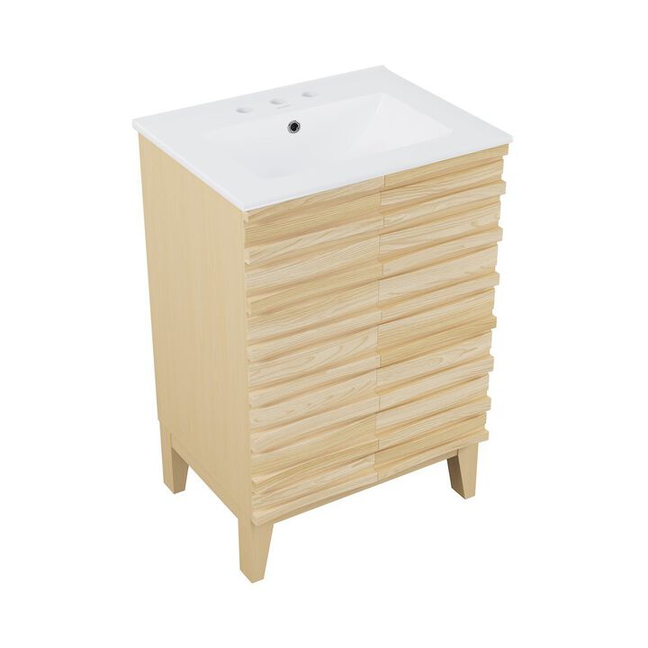 Cascade 24 in. Bathroom Vanity with 3-Hole Ceramic Sink Top
