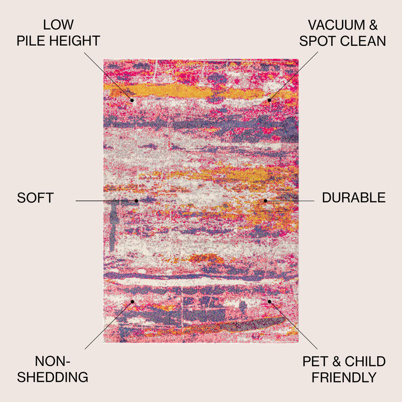 Contemporary Pop Modern Abstract Brushstroke Area Rug