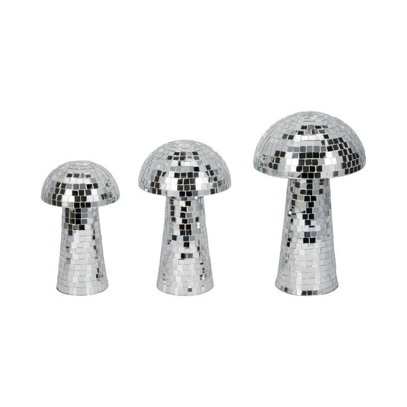 12" Iron Boho Mosaic Mushroom