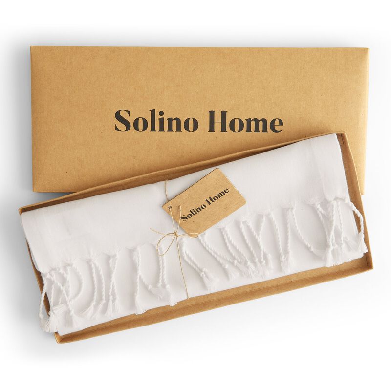 Christmas Linen Table Runner - Twisted Fringe, Solino Home