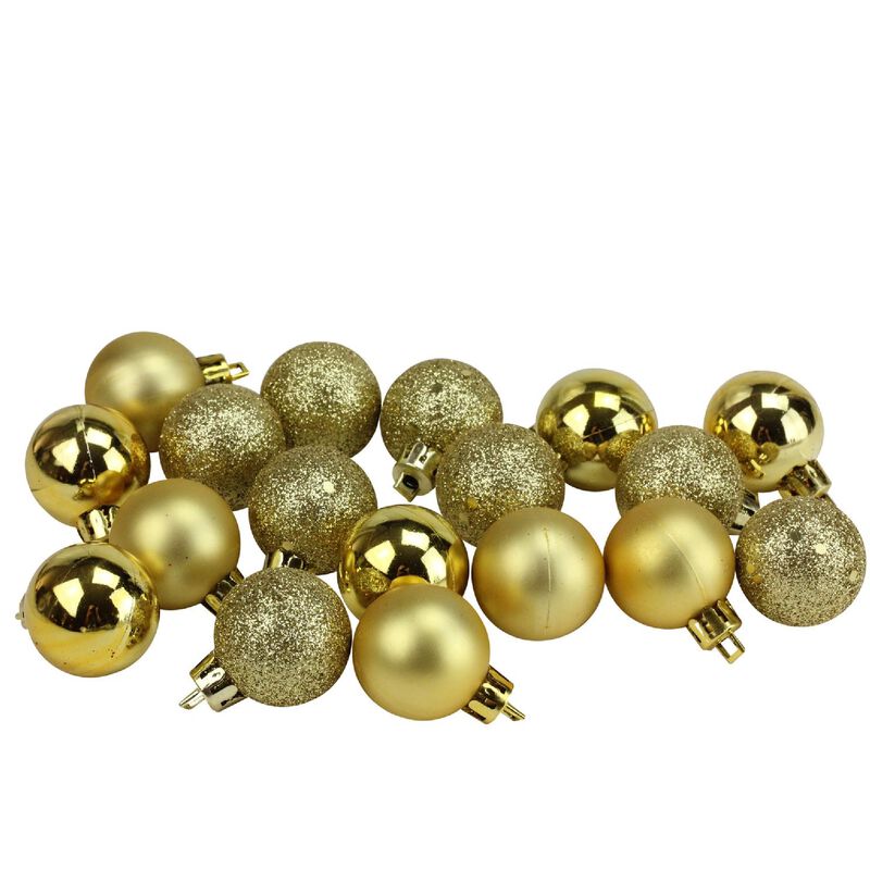 18ct Vegas Gold Shatterproof 4-Finish Christmas Ball Ornaments 1.25" (30mm) image number 0