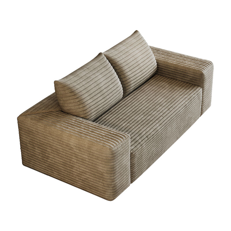 Whisen 63" 2-Seat Modern Sofa, Cotton Deep Seat Loveseat for Living Room Bedroom, No Assembly Required image number 7