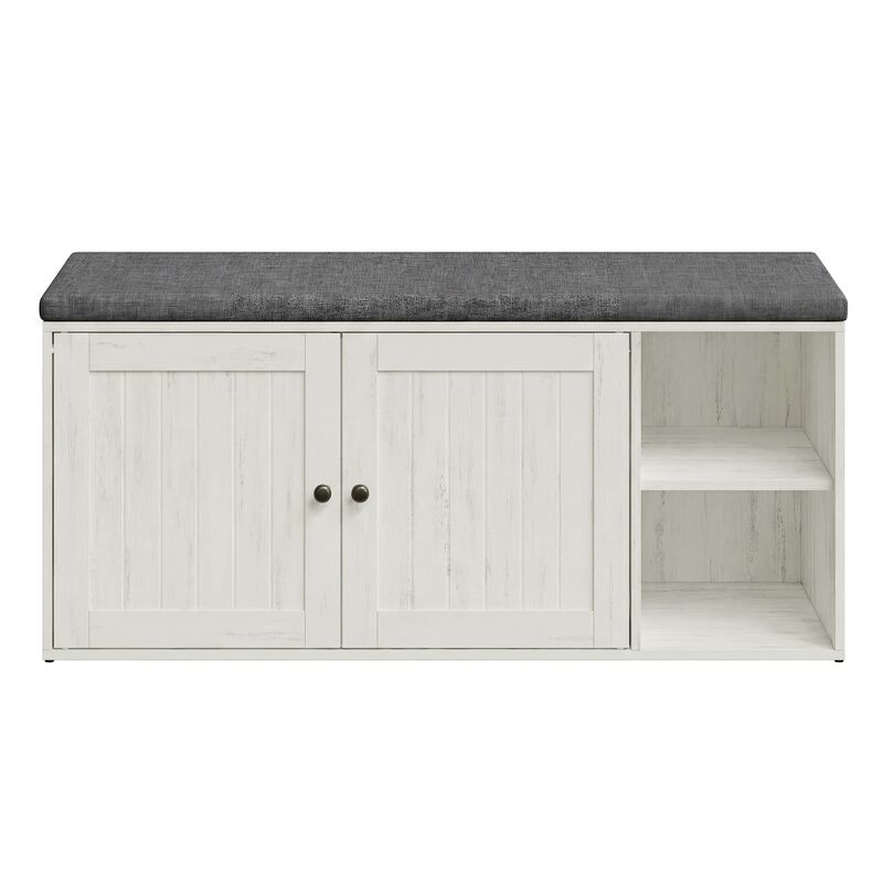 Storage Bench with Door Shoe Cabinet for Entryway Organization image number 0
