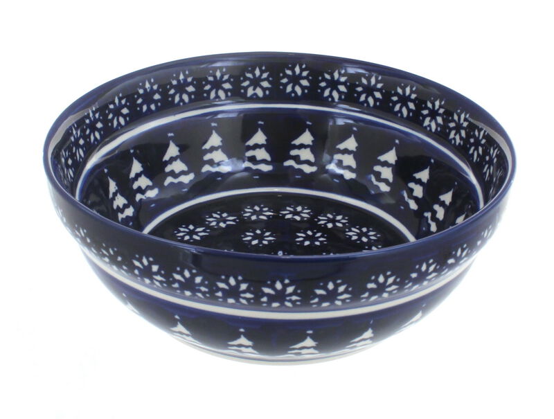 Blue Rose Polish Pottery Winter Nights Cereal/Soup Bowl