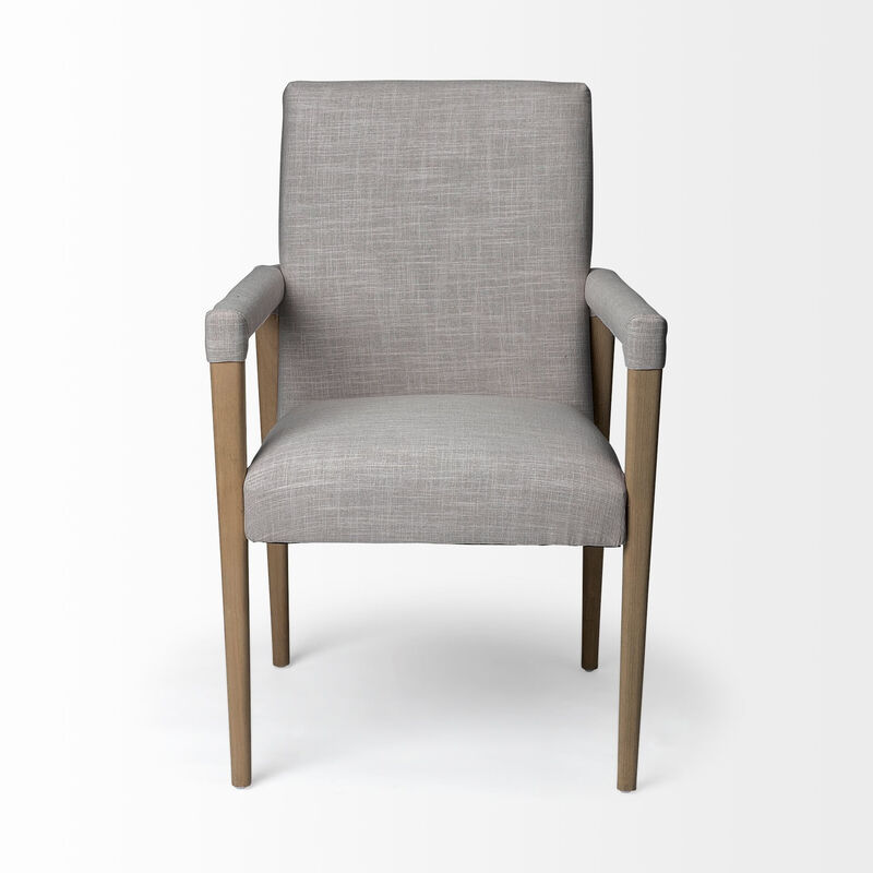 Louis Back Dining Arm Chair with Upholstered Fabric, Comfortable Dining Seating image number 1