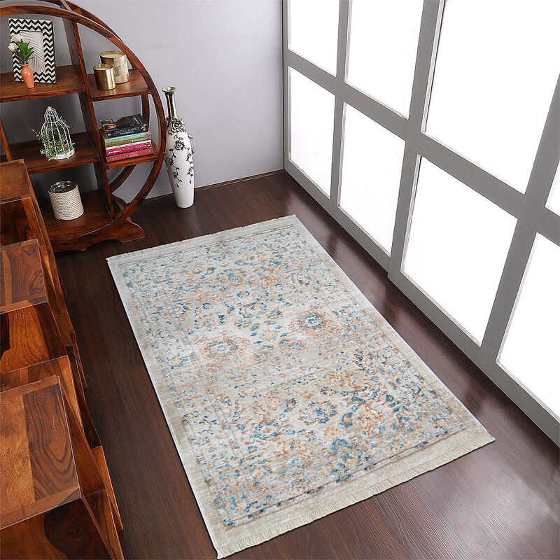 RUGSOTIC CARPETS MACHINE MADE POLYESTER AREA RUGS  - Rectangle Shape, Classic Oriental Traditional  Design, Low Pile Machine Made Area Rugs (M00067) image number 1