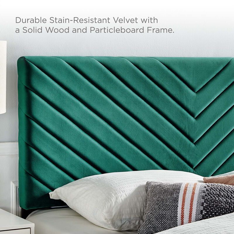 Modway - Alyson Angular Channel Tufted Performance Velvet Full / Queen Headboard image number 9