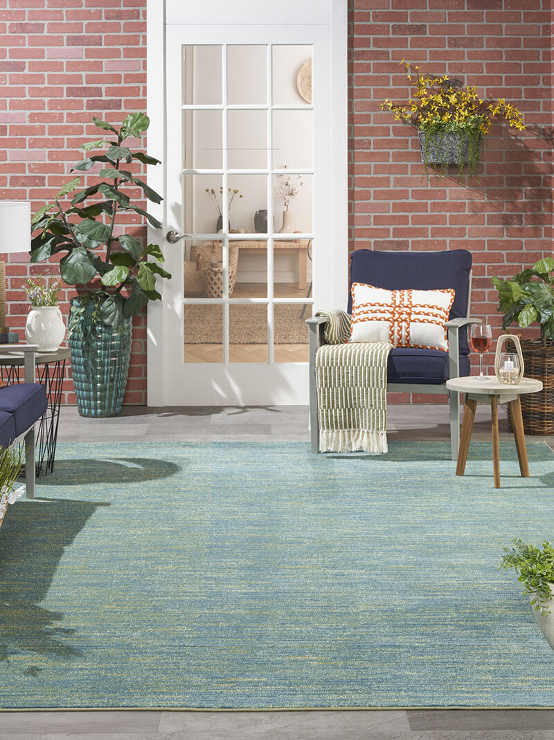 Nourison Essentials NRE01 Blue/Green 10' x 14' Rug