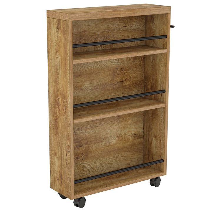 Tribesigns 4-Tier Storage Cart, Slim Rolling Narrow Kitchen Cart for Small Place