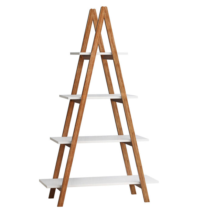 Solid wood oxford "A"frame ladder display bookshelf