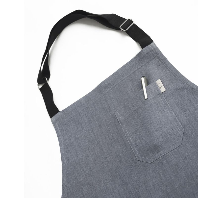 Solino Home 100% Pure Linen Apron - Kitchen Linen image number 2