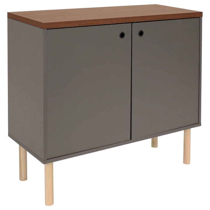 Sunnydaze Indoor Mid-Century Modern 2-Door Accent Cabinet