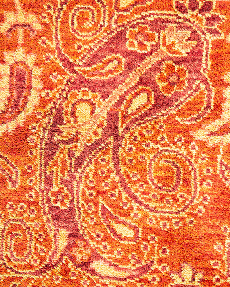 Eclectic, One-of-a-Kind Hand-Knotted Area Rug  - Orange, 9' 2" x 11' 10" image number 3