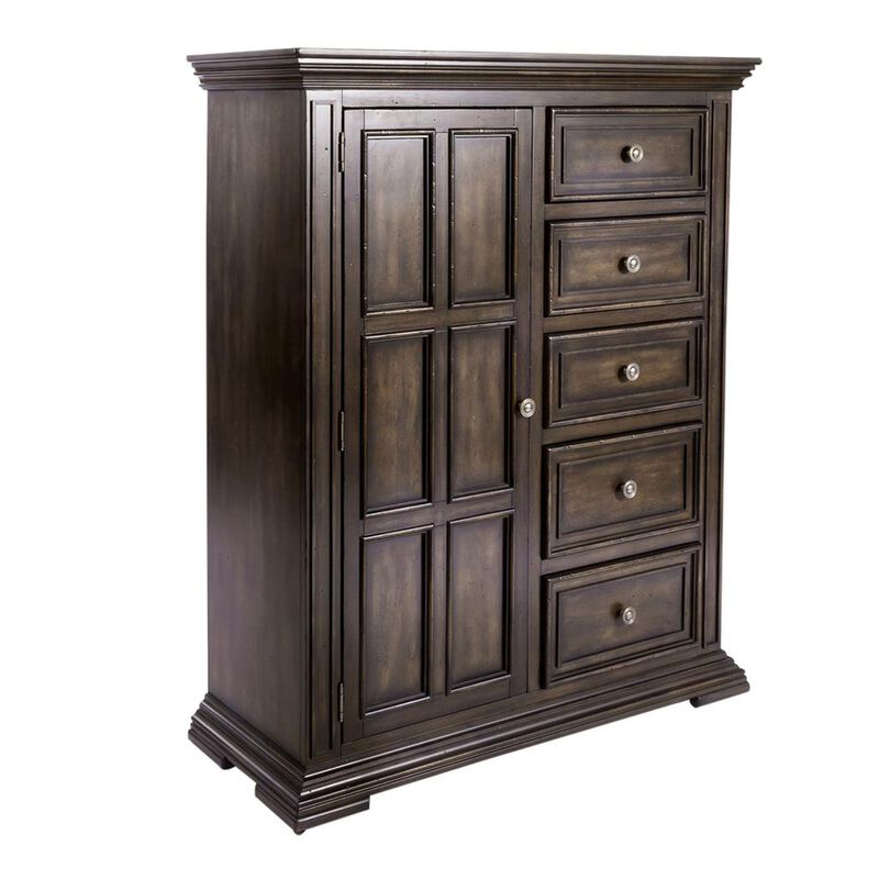 Liberty Furniture Big Valley Door Chest in Brownstone w/ Heavy Distressing image number 0
