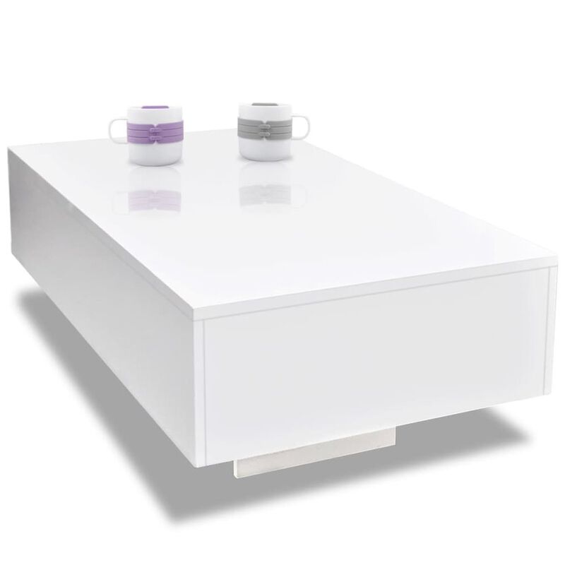 vidaXL Coffee Table High Gloss White, 244022