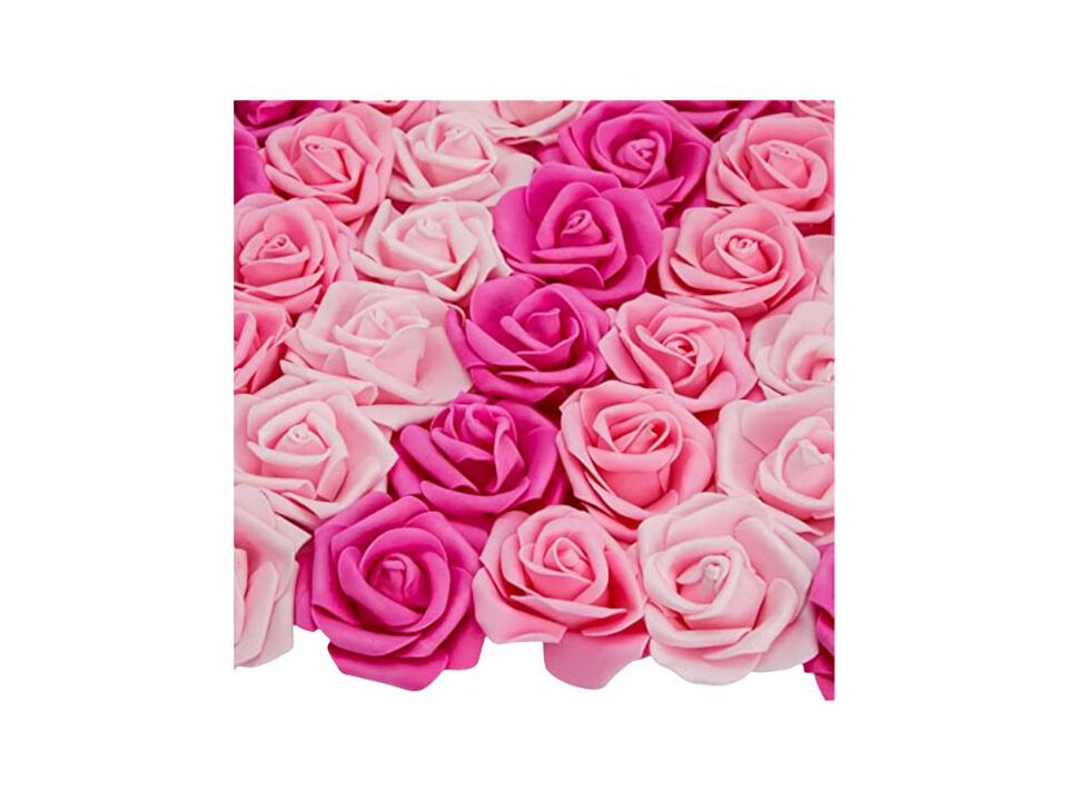Artificial Flowers Foam Rose Heads 3 X 1 Inch Mixed Pink Shades 100 Pack Roses