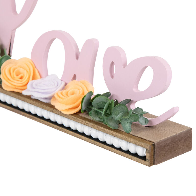 Love with Flowers Wooden Valentine's Day Sign - 11.25"
