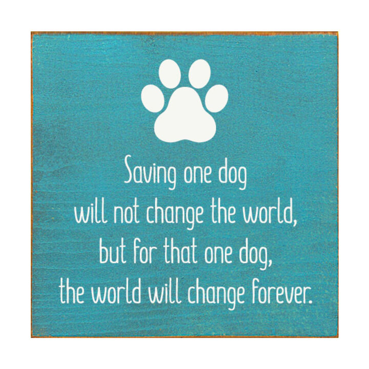 Inspirational Dog Rescue Wall Decor Wooden Sign for Pet Lovers