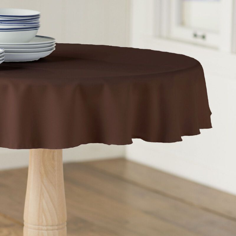 Polyester Poplin Round Tablecloth 58 Inch Dining Table Cover image number 2