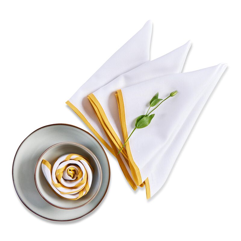 Solino Home Chloe 100% Linen Dinner Napkins &ndash; Set of 4, 20 x 20 in, Machine Washable, Holiday and Everyday Dining