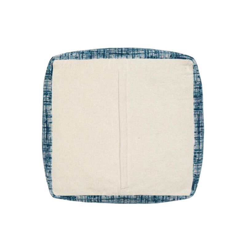 Hivvago 18 Inch Blue Abstract Pouf Ottoman