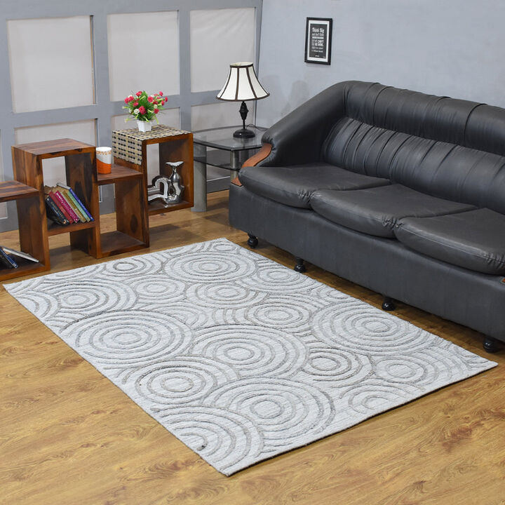 RUGSOTIC CARPETS HAND WOVEN FLAT WEAVE KILIM POLYESTER ECO-FRIENDLY AREA RUGS  - Rectangle Shape, Geometric Modern Design, Low Pile  Handmade Area Rugs (DP0010)