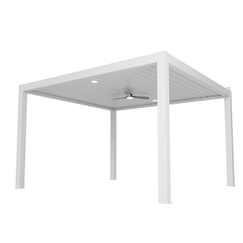 Mondawe 13'x14' Premium Solar Aluminum Pergola, With Intelligent Lighting & Concealed Drainage image number 0