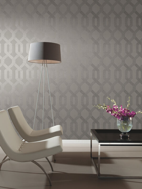Viva Lounge Silver Metallic Wallpaper