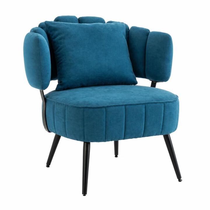 GOODSILO Compact tub accent armchair with pocket coil support, soft chenille upholstery, ideal for small spaces and reading nooks