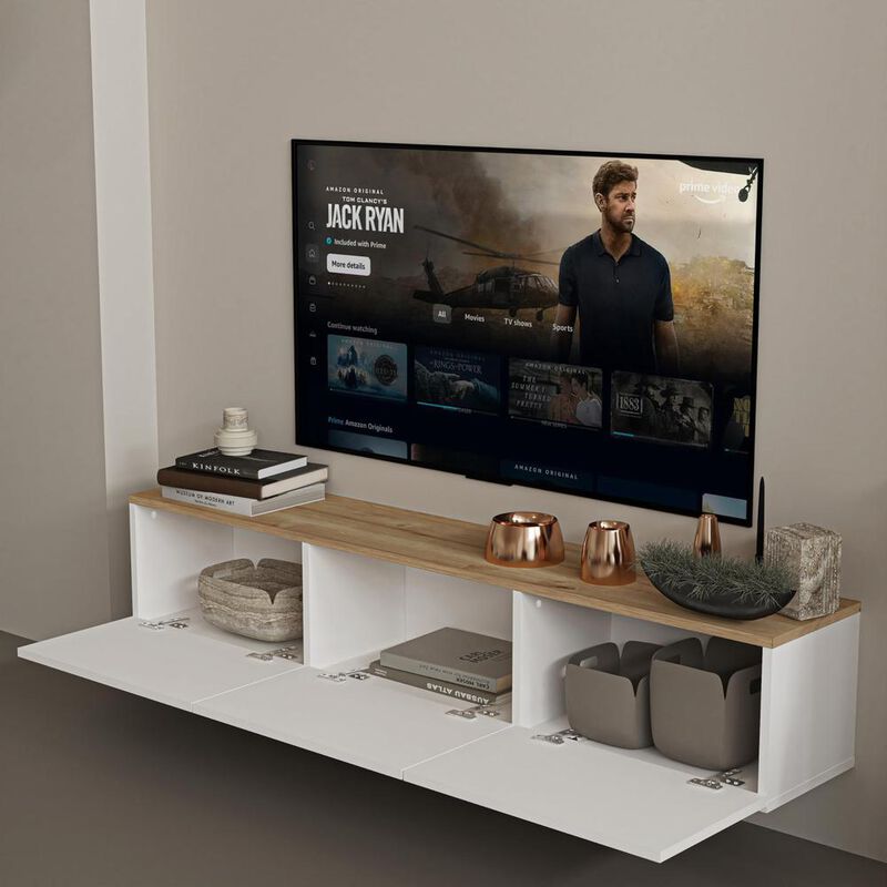 Atelier Mobili Floating TV Stand, TV Stand up to 75 inch TV, Floating TV Stand Wall Mounted