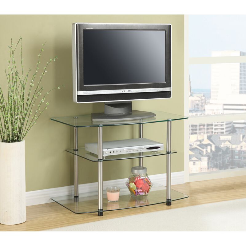 Convenience Concepts Designs2Go Classic Glass 3 Tier TV Stand