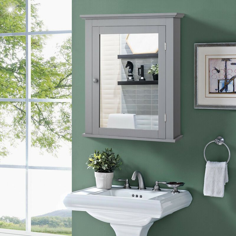 Bathroom Wall Mounted Storage Mirror Medicine Cabinet